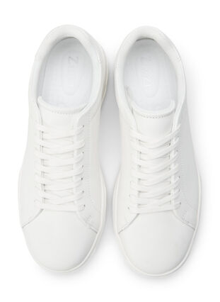 Zizzi Skórzane buty sportowe o szerokim kroju, White, Packshot image number 1