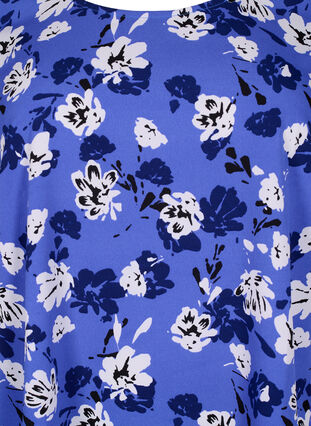 Zizzi Flash – bluzka z krótkim rekawem i nadrukiem, Amparo Blue Flower, Packshot image number 2