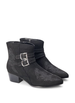 Zizzi Szerokie - Krótkie buty z cwiekami i sprzaczkami, Black, Packshot image number 1