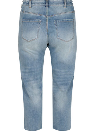 Zizzi  Jeansy 7/8 z niewykonczonymi nogawkami i wysokim stanem, Light blue denim, Packshot image number 1