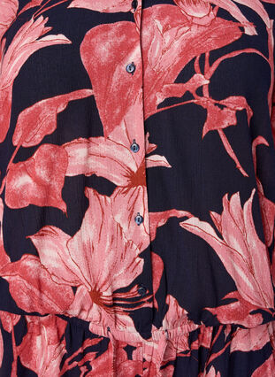 Zizzi Jumpsuit in viscose with short sleeves, N. Sky Sketch Flower, Packshot image number 2