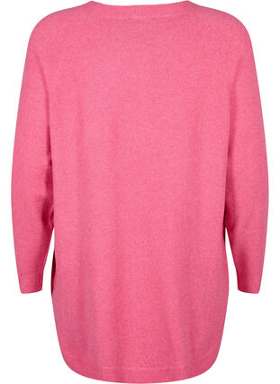 Zizzi Zapinany na guziki sweter z melanzowej dzianiny, Hot Pink White Mel., Packshot image number 1