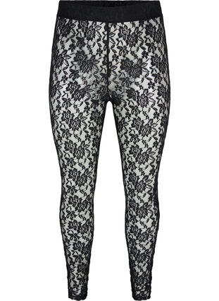 Zizzi Lace leggings, Black, Packshot image number 0