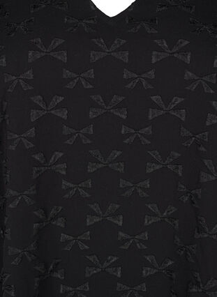 Zizzi Krótka zakardowa sukienka z kokardkami, Black W. Bow, Packshot image number 2