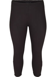 Legginsy o dlugosci 3/4 z guzikami, Black, Packshot