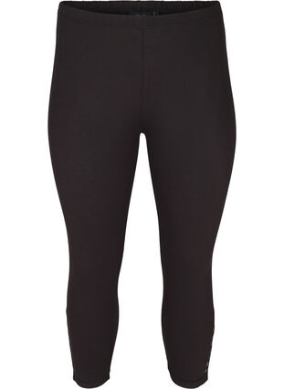 Zizzi Legginsy o dlugosci 3/4 z guzikami, Black, Packshot image number 0