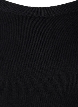 Zizzi Viscose knitted jumper with back detail, Black, Packshot image number 2