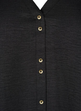 Zizzi Bluzka koszulowa z dekoltem w szpic i krótkimi rekawami, Black, Packshot image number 2