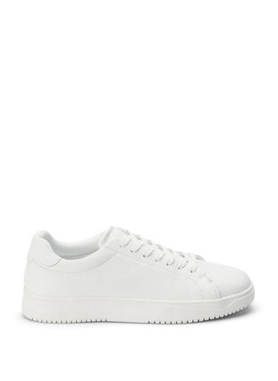 Skórzane buty sportowe o szerokim kroju, White, Packshot image number 0