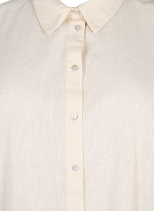 Koszula o przedluzonym kroju wykonana z mieszanki bawelny z lnem, Sandshell, Packshot image number 2