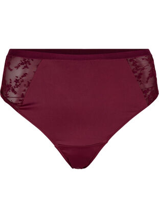 Zizzi Thong with regular waist, Bordeaux Ass, Packshot image number 0