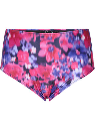 Zizzi Dól bikini z nadrukiem i wysokim stanem, Pink Flower AOP, Packshot image number 0