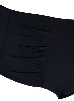 Zizzi High-waisted bikini bottom with ruching, Black, Packshot image number 2