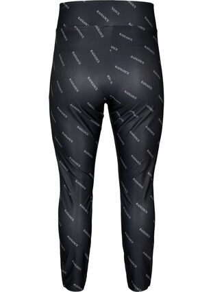 Zizzi Legginsy z nadrukiem tekstowym, Black Radiance, Packshot image number 1