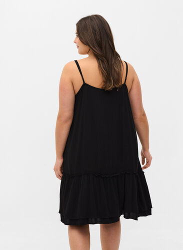 Zizzi Sleeveless viscose beach dress, Black, Model image number 1