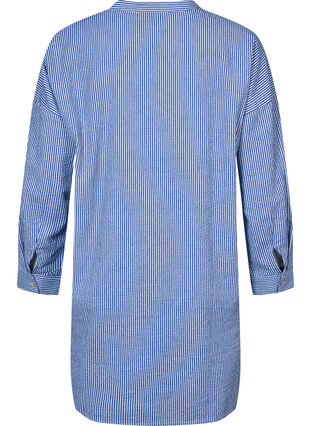 Zizzi Striped cotton shirt with 3/4 sleeves, Surf the web Stripe, Packshot image number 1