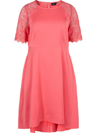 Zizzi Midi dress with short lace sleeves, Dubarry, Packshot image number 0