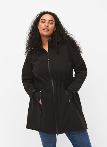 Zizzi Kurtka softshell z odpinanym kapturem, Black, Model image number 0