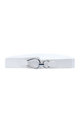 Zizzi Waist belt with imitation leather, White, Packshot image number 0