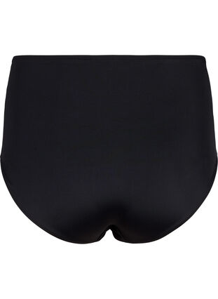 Zizzi Jednokolorowy dól bikini z wysoka talia, Black, Packshot image number 1