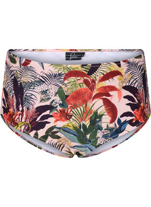 Zizzi Doly od bikini z wysokim stanem i nadrukiem, Palm Print, Packshot image number 0