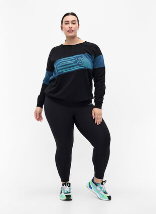 Zizzi Bluza ze sportowym nadrukiem, Black Comb, Model image number 2