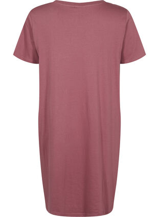 Zizzi Cotton nightdress with print, Rose Brown w. Heart, Packshot image number 1