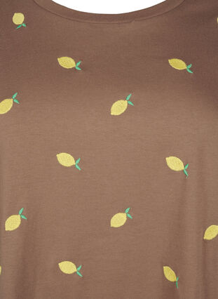 Zizzi T-shirt z bawelny organicznej w cytryny, Coca M. Lemon Emb., Packshot image number 2