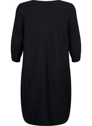 Zizzi Prazkowana sukienka z rekawem 3/4, Black, Packshot image number 1
