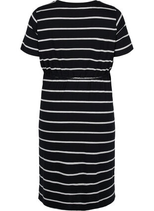 Zizzi Striped maternity dress in viscose, Black Grey Stripe, Packshot image number 1