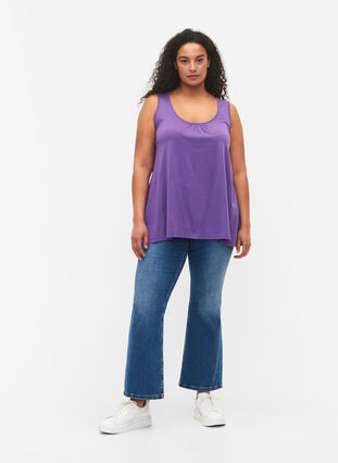 Zizzi 2-pack top z mieszanki bawelny, Deep Lavender/Black, Model image number 2