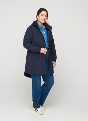 Zizzi Kurtka softshell z kapturem, Night Sky solid, Model image number 5