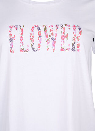 Bawelniana koszulka z nadrukiem tekstowym, B. White w. Flower, Packshot image number 2