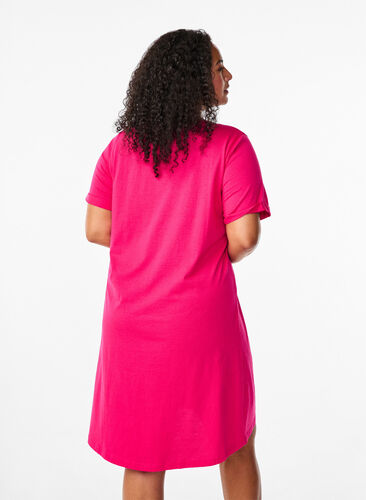 Zizzi Bawelniana sukienka T-shirtowa, Bright Rose, Model image number 1