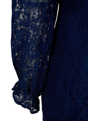 Zizzi Koronkowa sukienka z dlugimi rekawami, Navy Blazer, Packshot image number 3