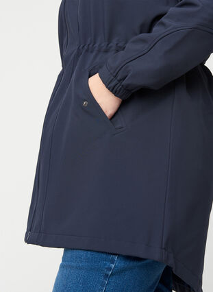 Zizzi Kurtka softshell z kapturem, Night Sky solid, Model image number 4