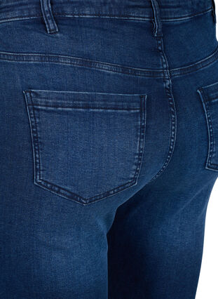 Zizzi Long cotton denim shorts, Dark blue denim, Packshot image number 3