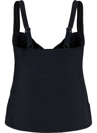 Zizzi Tankini z drapowanym przodem, Black, Packshot image number 1