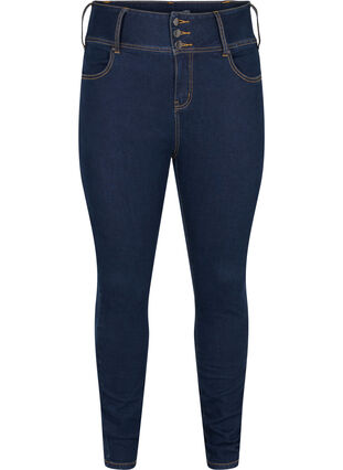 Zizzi Super slim Bea jeans with extra high waist, Unwashed, Packshot image number 0