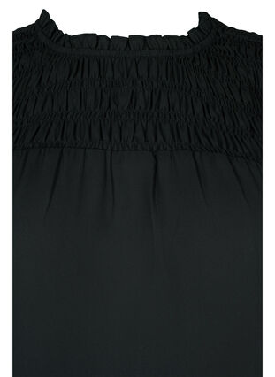 Zizzi Long-sleeved blouse with smocking, Black, Packshot image number 2