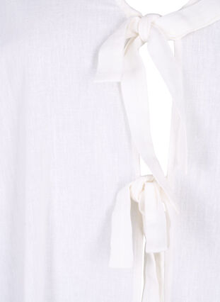 Zizzi Bawelniana bluzka z rekawem 3/4, uszyta z mieszanki bawelny z lnem, Bright White, Packshot image number 2