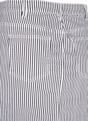Zizzi Olówkowa spódnica w paski z kieszeniami, Black & White Stripe, Packshot image number 3