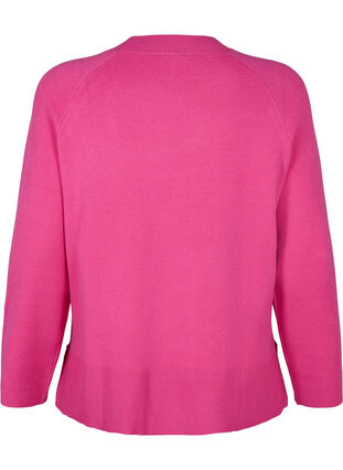 Zizzi Sweter z mieszanki wiskozy z rozcieciem z boku, Raspberry Rose, Packshot image number 1