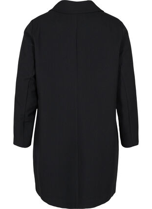 Zizzi Long coat with button closure, Black, Packshot image number 1