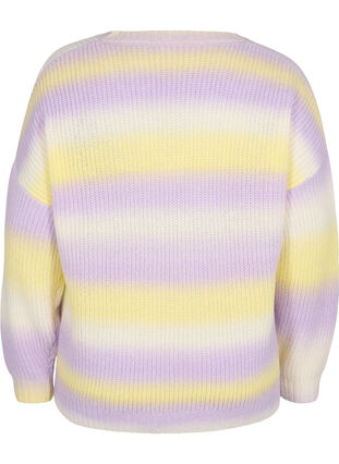 Zizzi Knitted jumper with v-neckline, Lavender Comb., Packshot image number 1