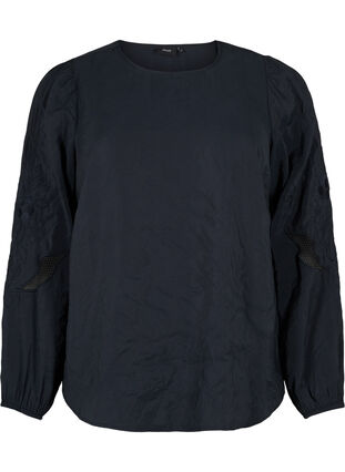 Zizzi Bluzka z modalu TENCEL™ z haftowanymi detalami, Black, Packshot image number 0