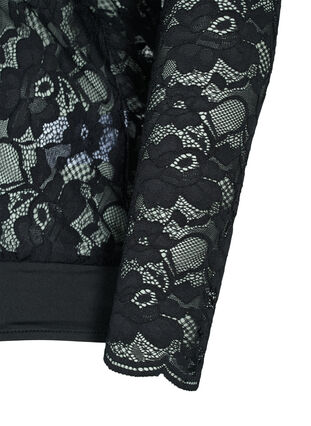 Zizzi Lace body with long sleeves, Black, Packshot image number 3