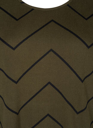 Zizzi Patterned blouse with long sleeves, Army Zig Zag, Packshot image number 2