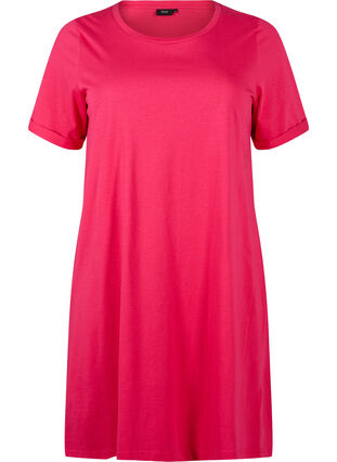 Zizzi Bawelniana sukienka T-shirtowa, Bright Rose, Packshot image number 0