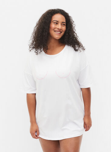 Zizzi Support the breasts - T-shirt in cotton, White, Model image number 0